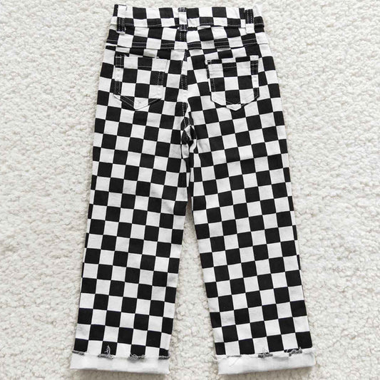 Baby Boys Jeans Black Check Denim Cool Pants P0122