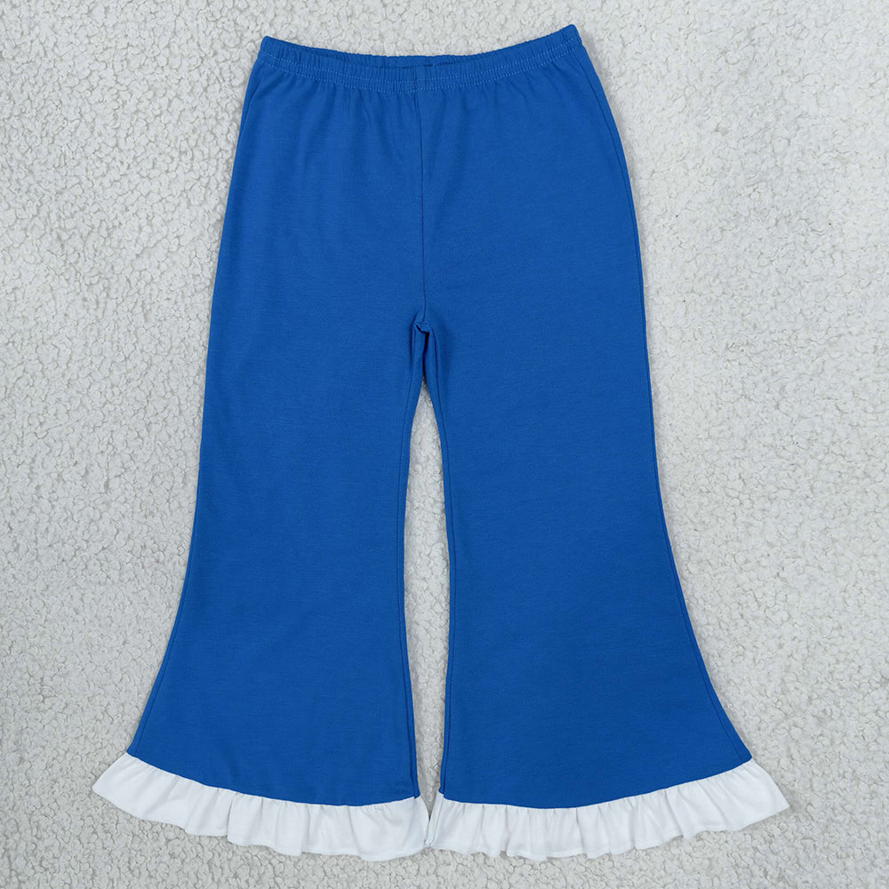 Baby Girls Pants Blue White Ruffle Flare Pants Bottom P1170