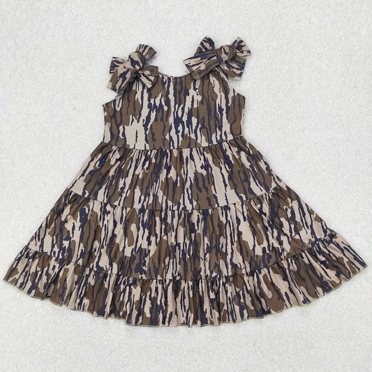 Baby Girls Dress Bows Strap Bottomland Camo Knee Length Dresses GSD2203 3.25