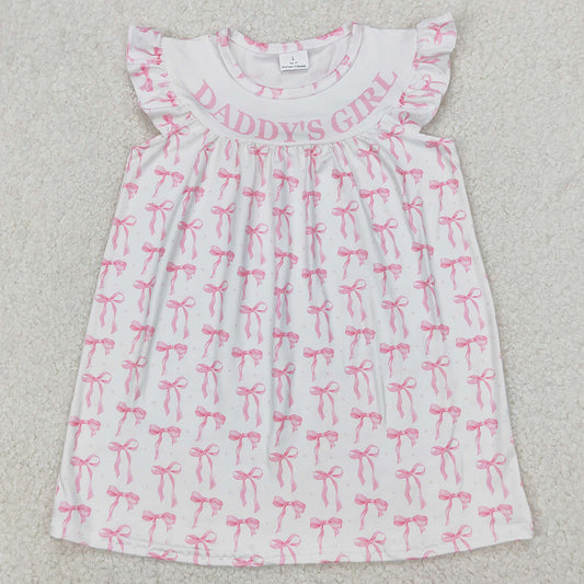 Baby Girls Dress Daddy's Girl Bows Flutter Sleeve Knee Length Dresses GSD2054 3.28