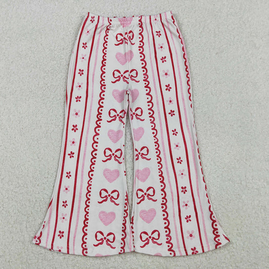 Baby Girls Pants Bows Hearts Flowers Stripe Valentine Flare Pants Bottom P0894 11.1