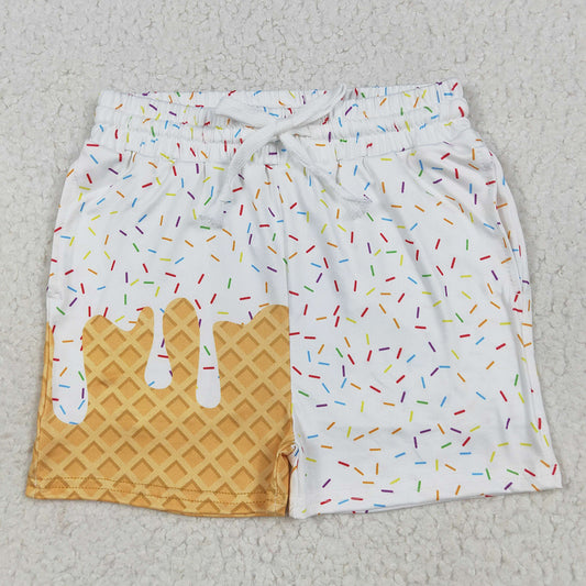 Baby Boys Shorts White Ice Cream Drip Summer Shorts Bottoms SS0625 7.8