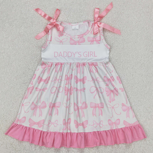 Baby Girls Dress Daddy's Girl Bows Knee Length Dresses GSD2080 4.1