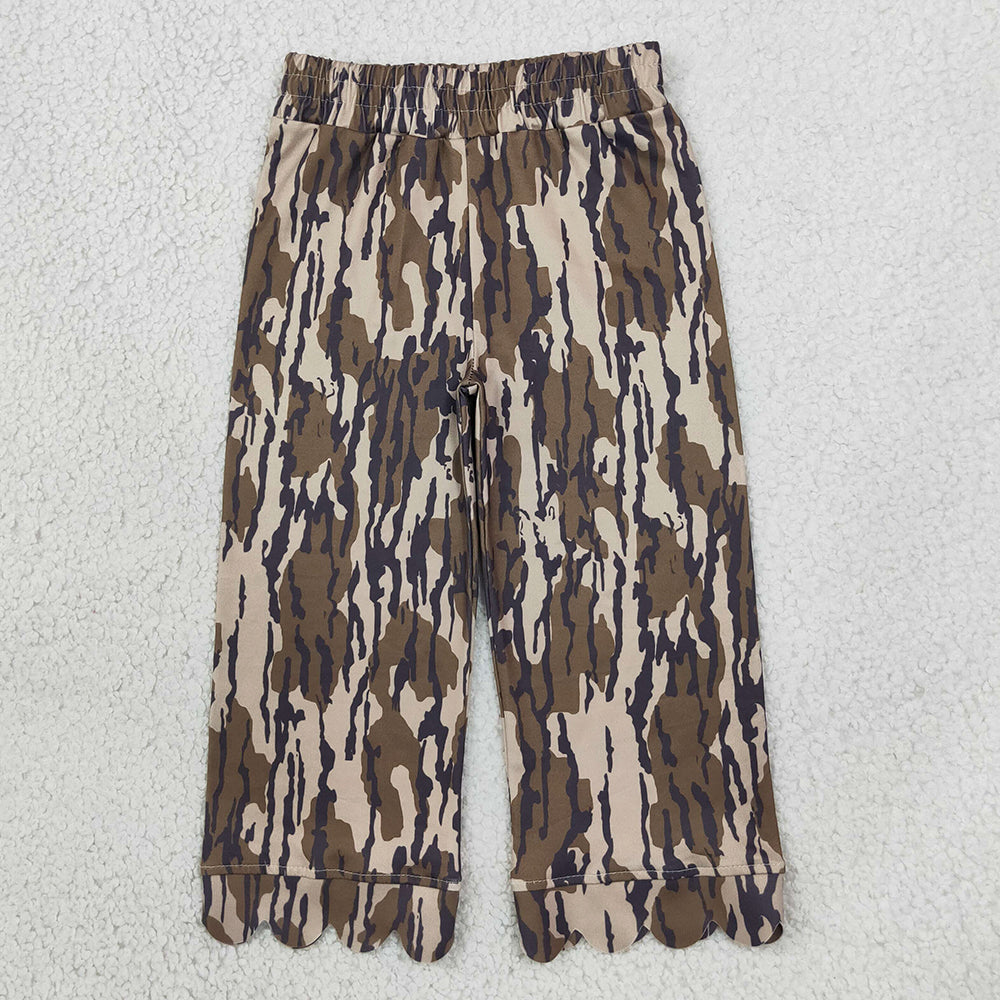 Baby Girls Pants Camo Scallop Flare Pants Bottom P1143