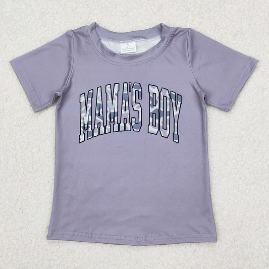 Baby Boys T-shirt Grey Mama's Boy Camouflage Short Sleeve Tee Shirts Tops BT1187 3.19