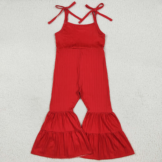 Baby Girls Jumpsuits Red Strap Bell Bottom Ribbed Jumpsuits SR3163 7.7