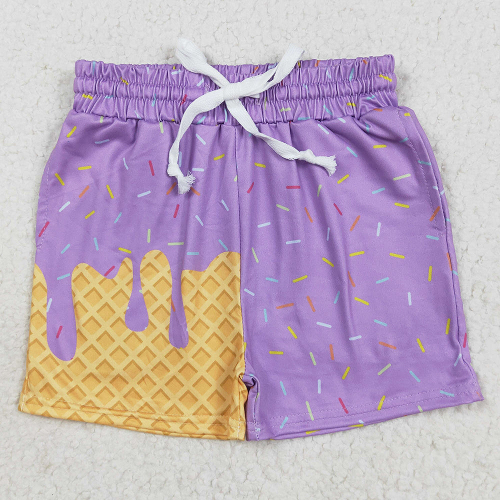 Baby Girls Shorts Purple Ice Cream Drip Summer Shorts Bottoms SS0621 8.5