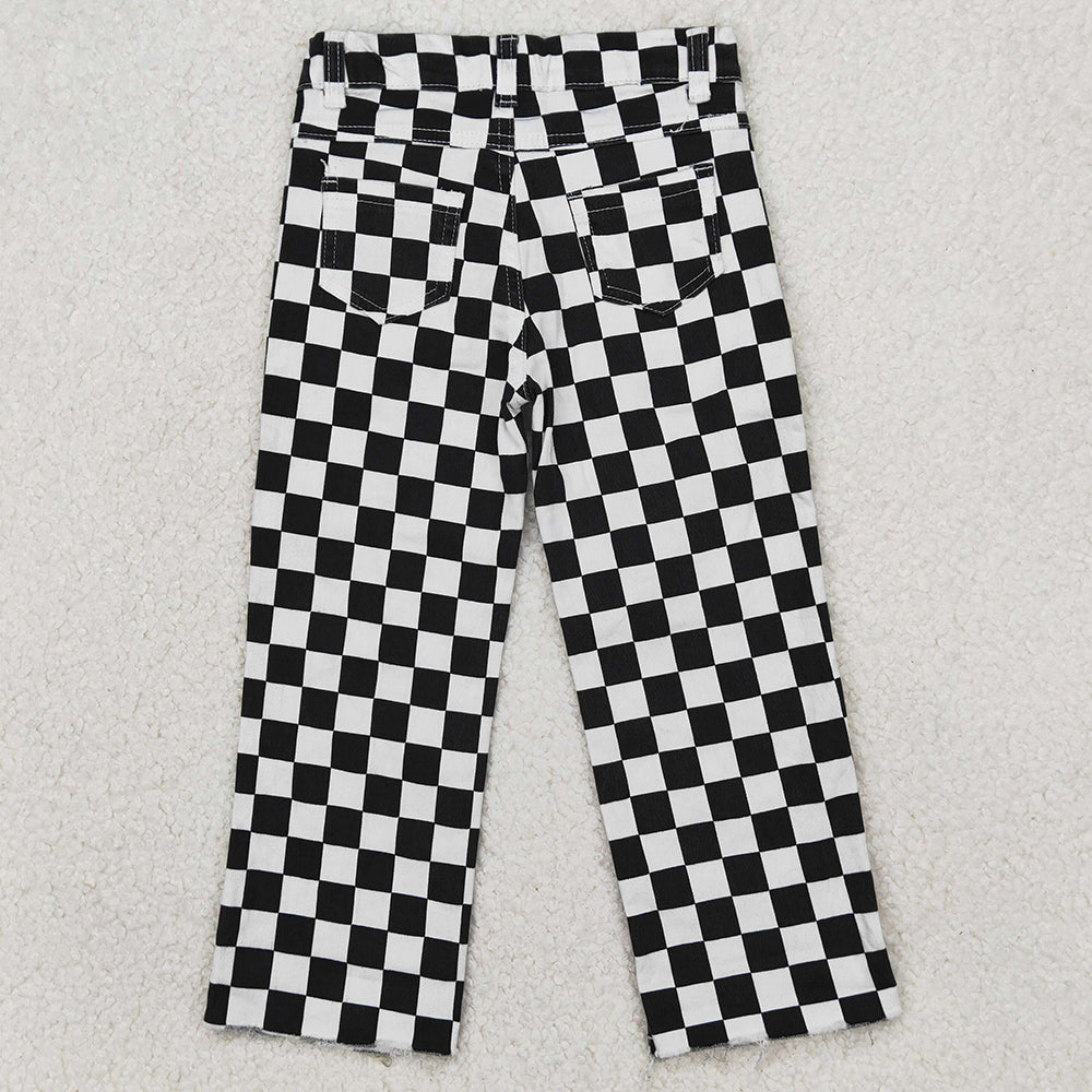 Baby Boys Jeans Black Check Denim Cool Pants P0122 3.28