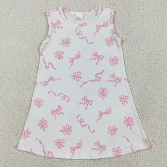 Baby Girls Dress Pink Bows Sleeveless Knee Length Dresses GSD2083 5.1