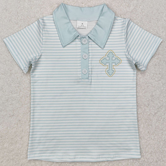 Baby Boys T-shirts Easter Cross Short Sleeve Tee Shirts Tops BT1045