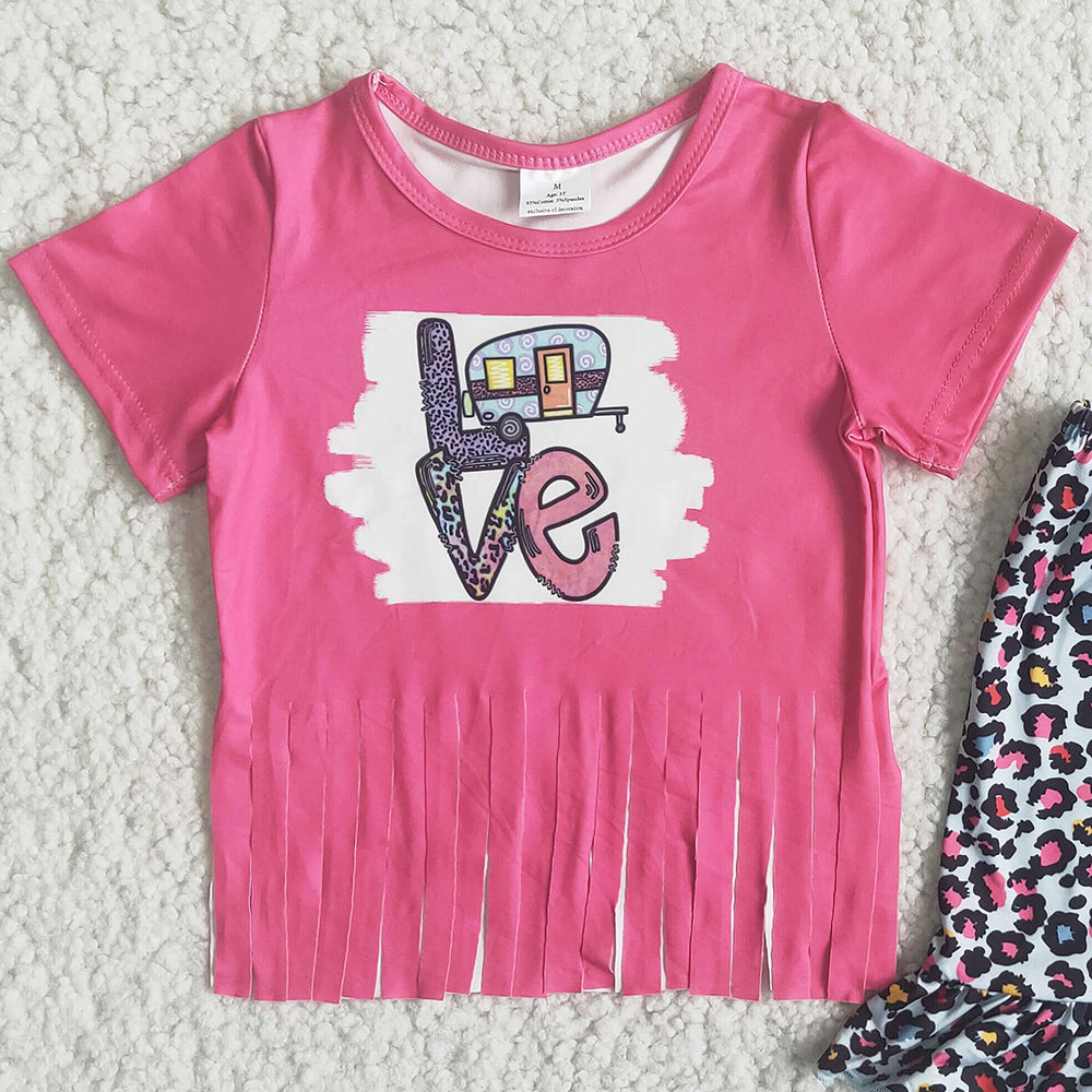 Fashion Kids Clothes Girls Summer Outfits Love Boutique Toddler Girl Clothing Set D12-30