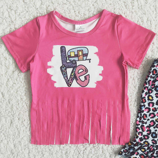Fashion Kids Clothes Girls Summer Outfits Love Boutique Toddler Girl Clothing Set D12-30