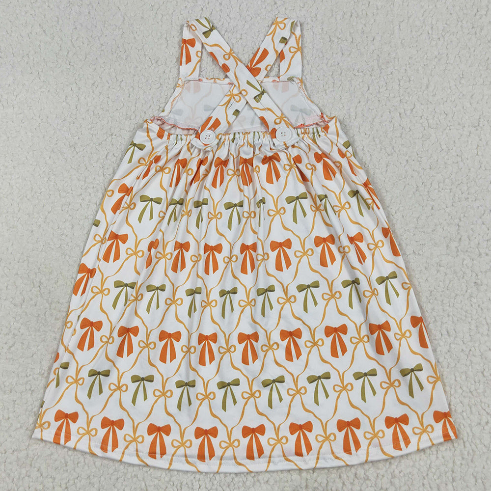 Baby Girls Clothes Stripe Bows Top Pockets Knee Length Dresses 2pcs Clothes Sets GLD1110 7.8