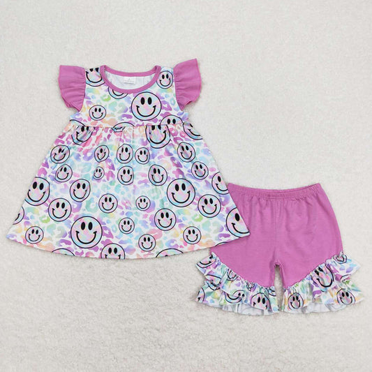 Baby Girls Clothes Leopard Tunic Top Ruffle Shorts Summer Sets GSSO0631