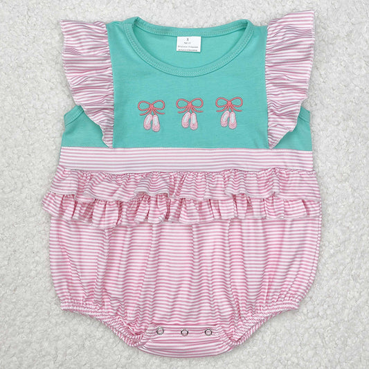 Baby Infant Girls Rompers Ballet Shoes Flutter Sleeve Rompers SR2326