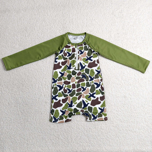 Baby Boys Swimsuits Southern Green Camo Ducks Hunting Swimsuits S0748