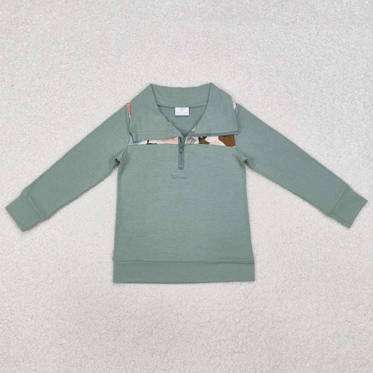 Baby Boys Clothes Tops Camo Dog Ducks Long Sleeve Zip Pullovers Tops BT0796