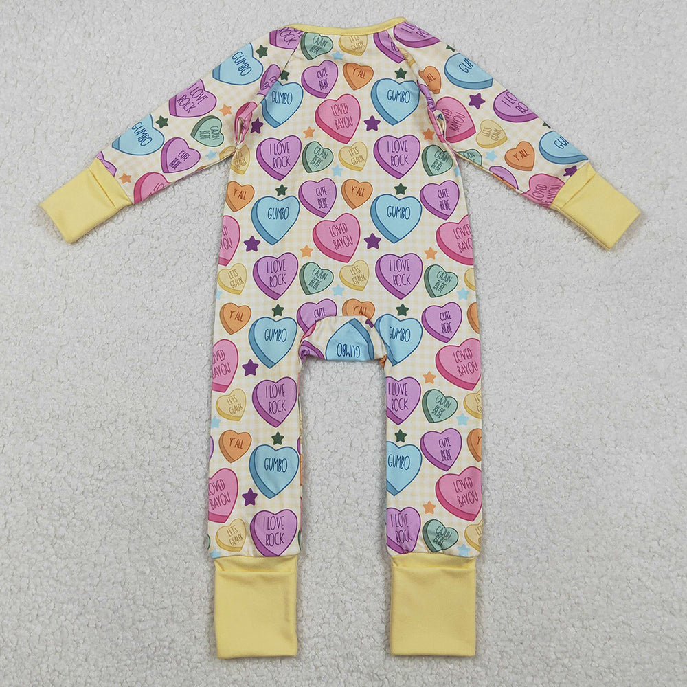 Baby Girls Rompers Colorful Hearts Stars Valentine Zip Rompers LR2778 11.6