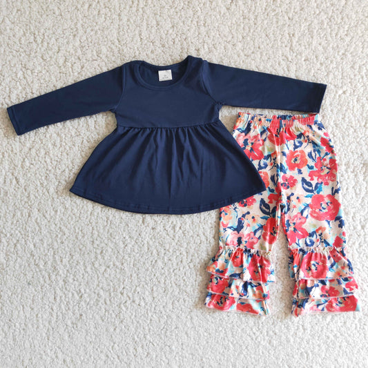 Flower Print Baby Girls Clothes Sets 6 B2-5
