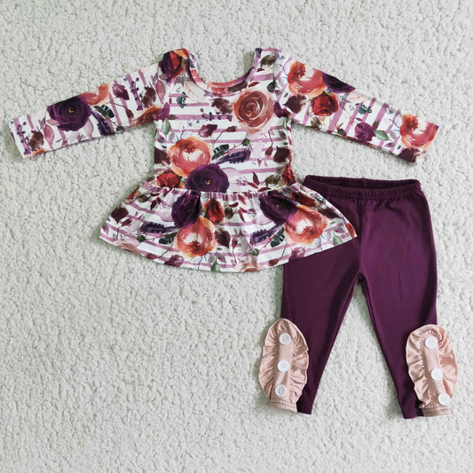 Flower Print Boutique Girls Clothing Outfits 6 B6-3
