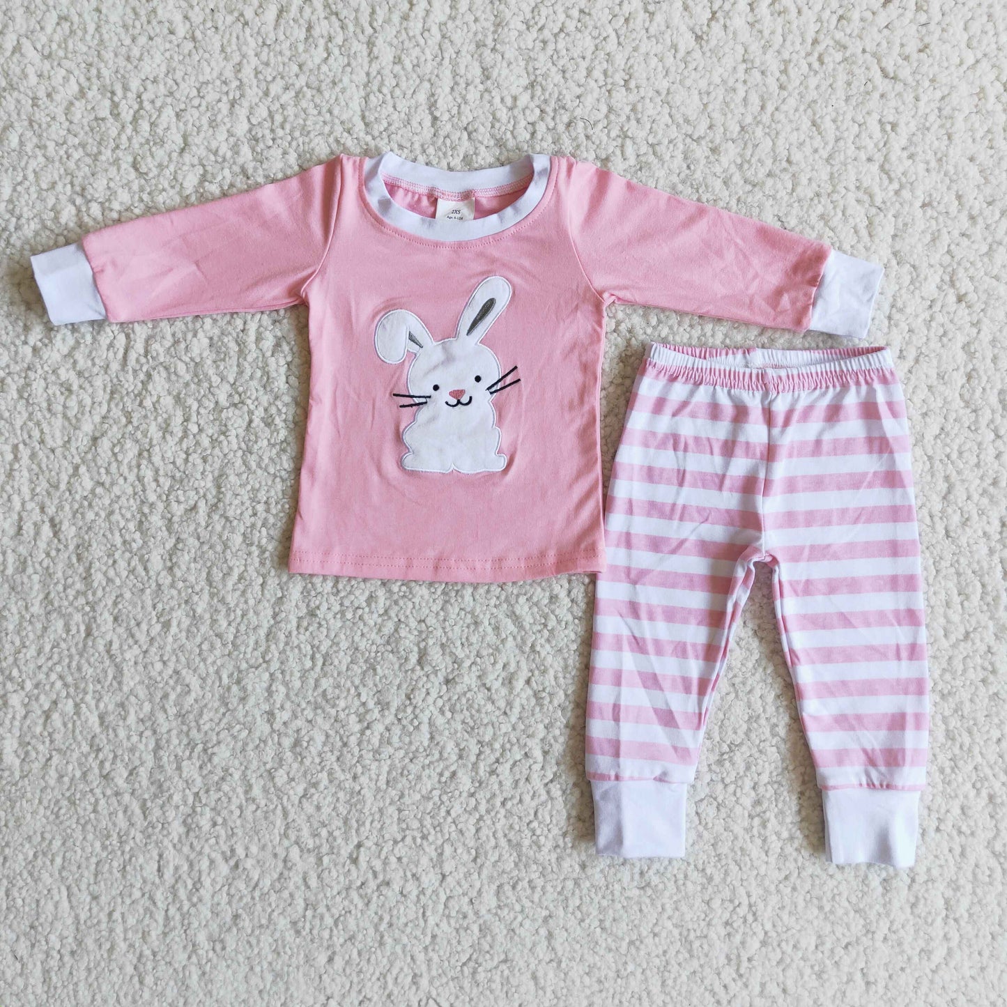 Easter Baby Girls Pajamas Rabbit Embroidery Sleepwear Sets 6 B8-25