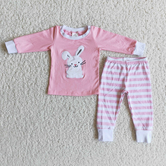 Easter Baby Girls Pajamas Rabbit Embroidery Sleepwear Sets 6 B8-25