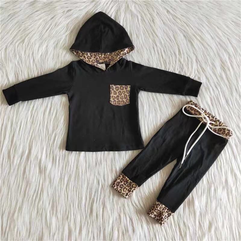 Leopard Kids Clothes Hoodies Sets 6 C7-16