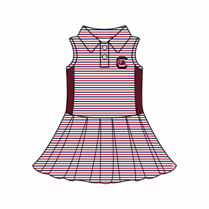 Preorder (moq 5)Baby Girls Dress Red Sleeveless Knee Length Dresses 5.7