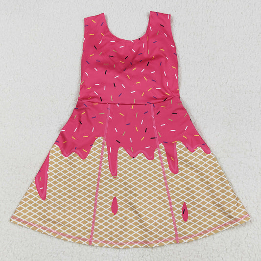 Baby Girls Dress Pink Ice-cream Drip Yoga Skort Knee Length Dresses GSD2427 7.19