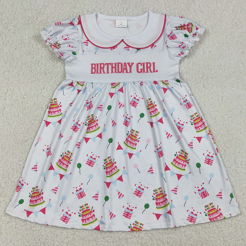 Boutique Baby Girls Dress Embroidery Birthday Girl Gifts Balloons Collar Knee Length Dresses GSD2854 1.2