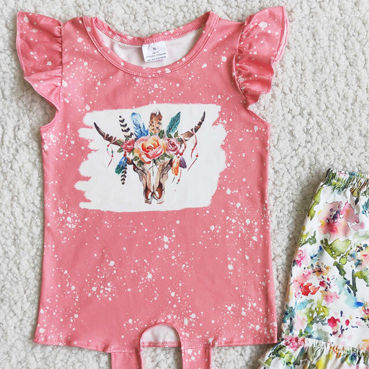 New Fashion Baby Girls Clothes Cow Cute Toddler Girls Clothes Summer Clothes B16-1 5.8