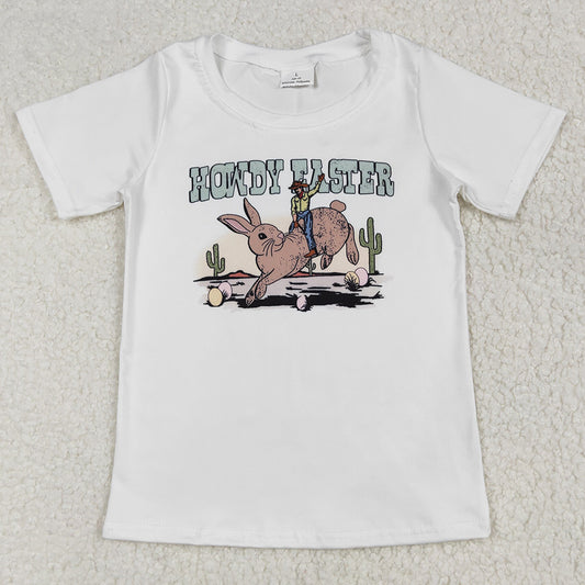Baby Girls T-shirts Howdy Easter Rabbit Cactus Tee Shirts Tops BT0559