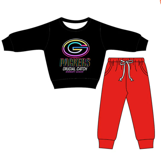 Preorder(moq 5)Baby Boys G Packers Top Pockets Jogger Pants Team Clothes Sets 12.17