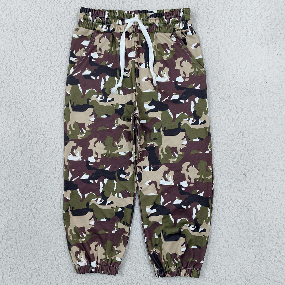 Baby Boys Green Dogs Camo Hunting Pockets Jogger Pants Bottom P1256