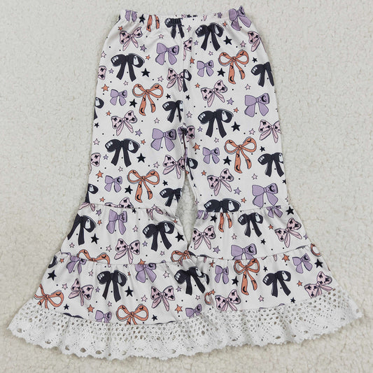 Baby Girls Pants Colorful Bows Stars Plaid Bell Bottom Pants P0783 8.9