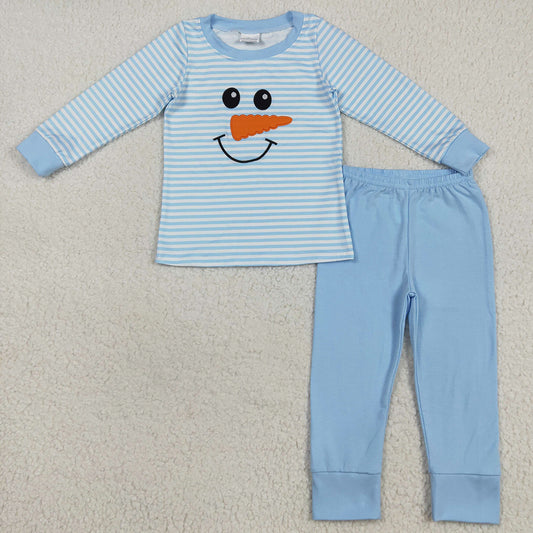 Embroidery Baby Girls Clothes Christmas Pink Stripe Bow Shirts Pants Pajamas GLP2520 7.19