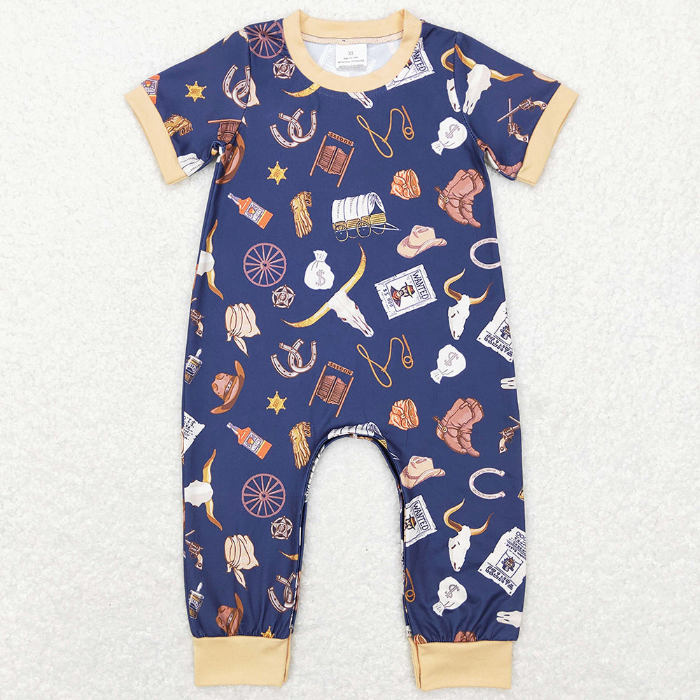 Baby Boys Rompers Cow Print Western Rompers SR0187 4.28