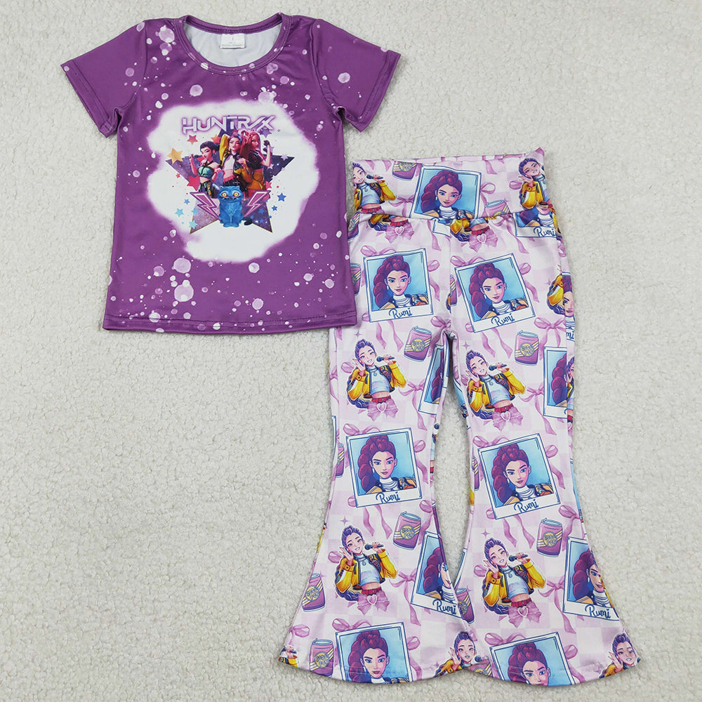 Baby Girls Pajamas Demon Hunter Top Bell Bottom Pants Clothes Sets GSPO2227 12.31