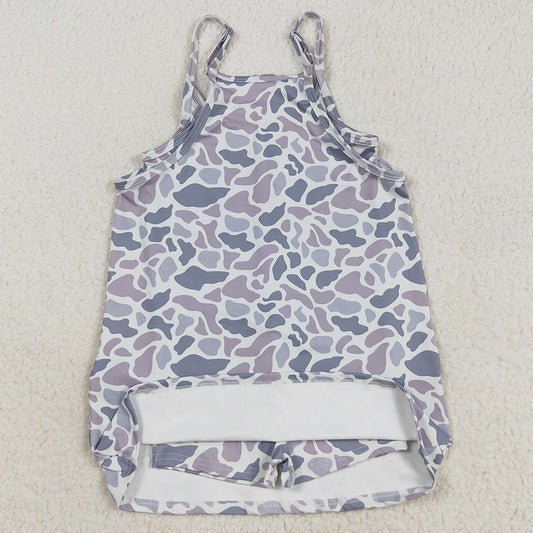Baby Girls Dress Strap Light Gray Camo Shorts Inside Pockets Yoga Dresses GSD2723 8.6