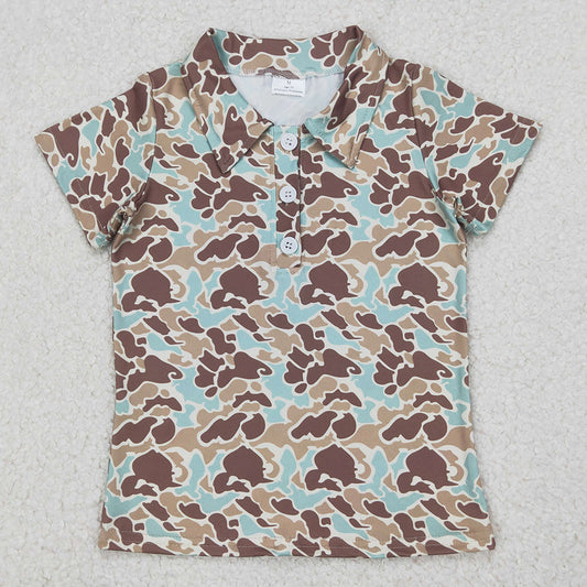 Baby Boys Clothes Tops Short Sleeves Button Khaki Camo Polo Shirts Top BT1212 4.2