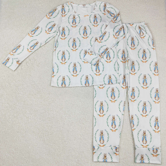 Adult Women Pajamas Easter Bunny Carrots Tops Pants Pajamas GLP2219