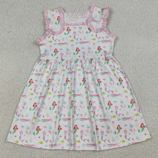 Baby Girls Dress Mermaid Sea World Sleeveless Knee Length Dresses GSD2142