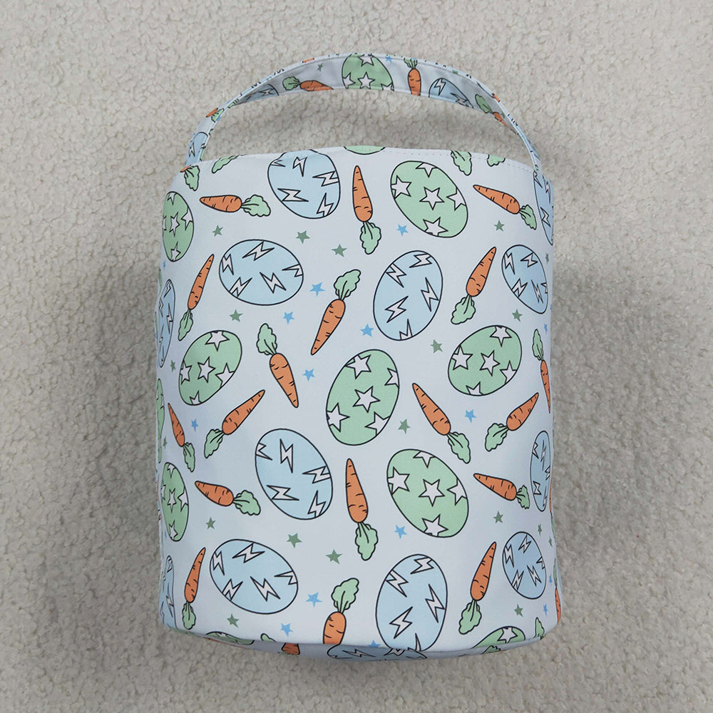 Baby Kids Bags Embroidery Rabbits Carrots Eggs Easter Bucket Baskets Bags BA0468