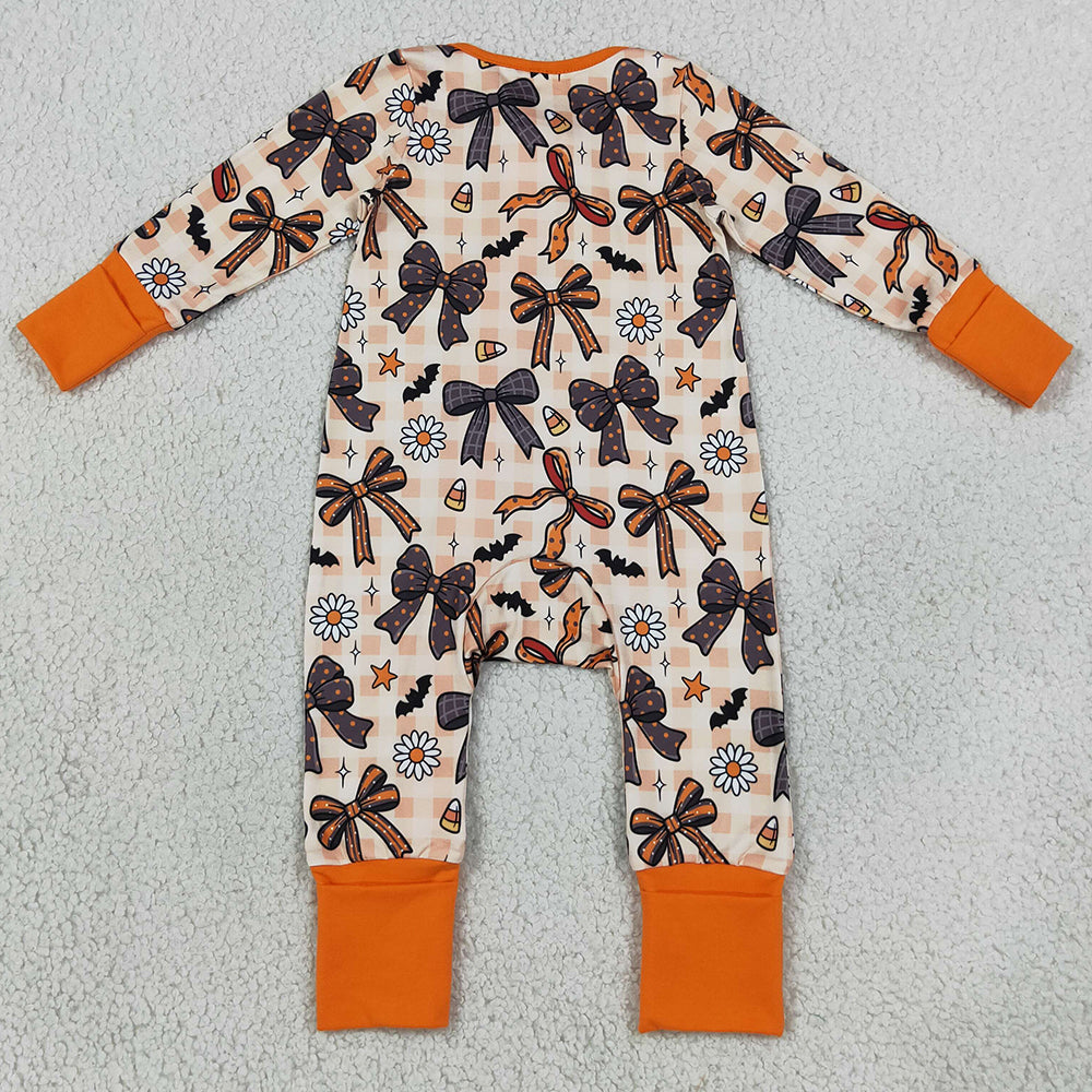Baby Girls Rompers Candy Bows Flowers Halloweens Two Way Zip Convertible Rompers LR3161