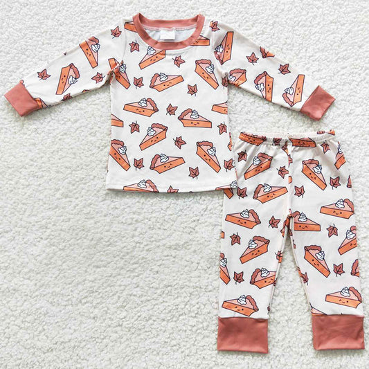 Fall Boutique Kids Boys Pajamas Long Sleeve Sleepwear BLP0188 9.5