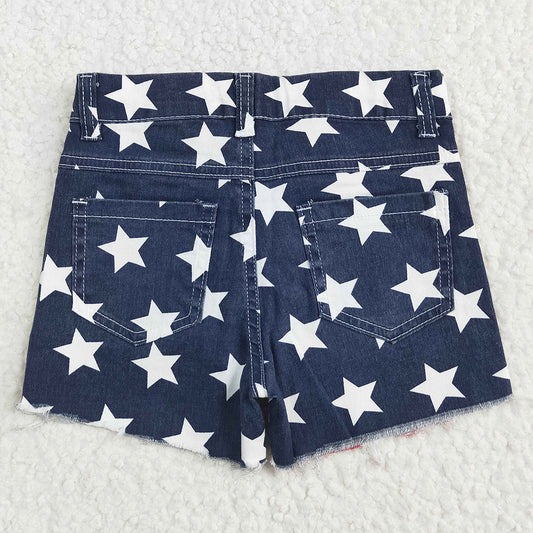 Baby Girls Jeans Shorts 4th Of July Stripes Stars Denim Shorts SS0168 5.1