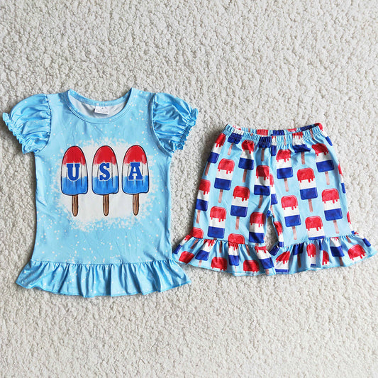 Boutique Baby Girls Clothes July 4th Fashion Kids Clothes Summer Girls Clothing Outfits D9-29