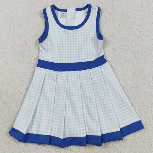 Baby Girls Dress Blue Plaid Zipper Shorts Yoga Active Knee Length Dresses GSD2759 8.9