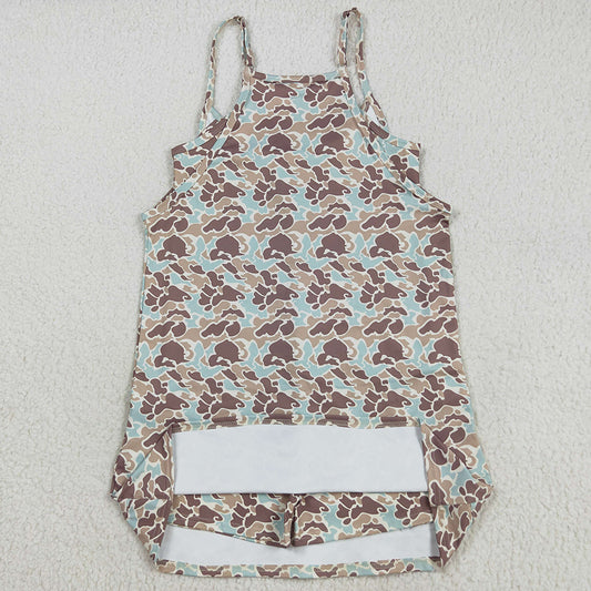 Adult Women Dress Western Khaki Camo Strap Pockets Yoga Activity Shorts Dresses GSD2734 8.9