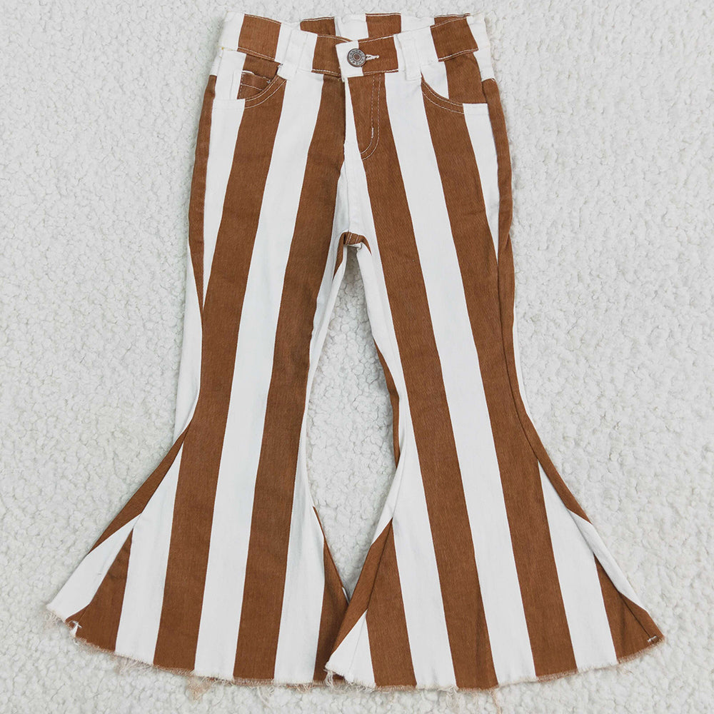 Boutique Baby Girls Jeans Stripe Bell Jeans Denim Pants E5-24 5.10